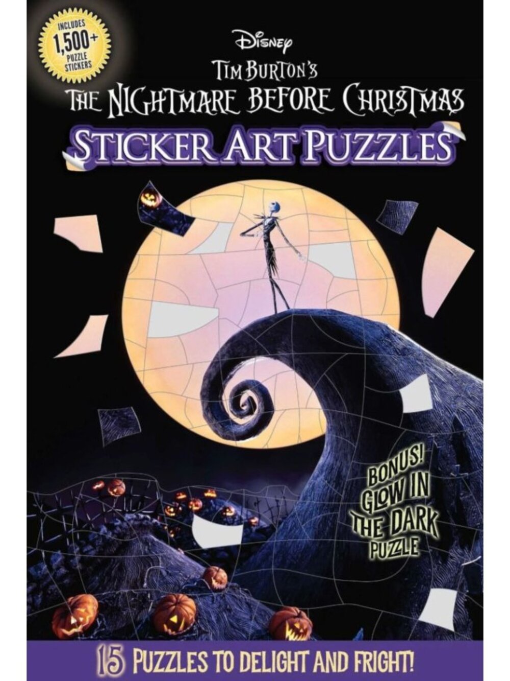 Disney The Nightmare Before Christmas Sticker Art Puzzles Book Glow-In-The-Dark